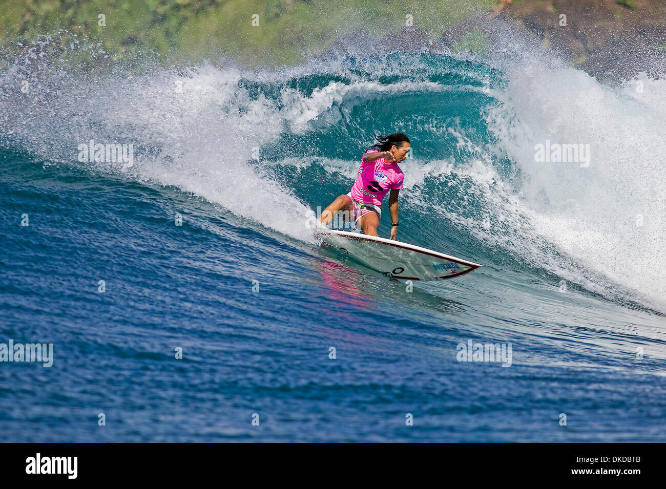 10. Dezember 2006; Maui, Hawaii, USA; Surfen: Billabong Girls Pro 2006. Dezember 8 - 20 2006. LAYNE BEACHLEY (Sydney Australia) gewann eine noch nie da gewesenen siebten ASP World Titel bei der Billabong Pro, Honolua Bay Maui, heute als einzige Rivalin Chelsea Georgeson (Australien) im Viertelfinale besiegt wurde. Beachley fuhr fort, gleich Dritte insgesamt beenden das Halbfinale zu erreichen wo sie w Stockfoto