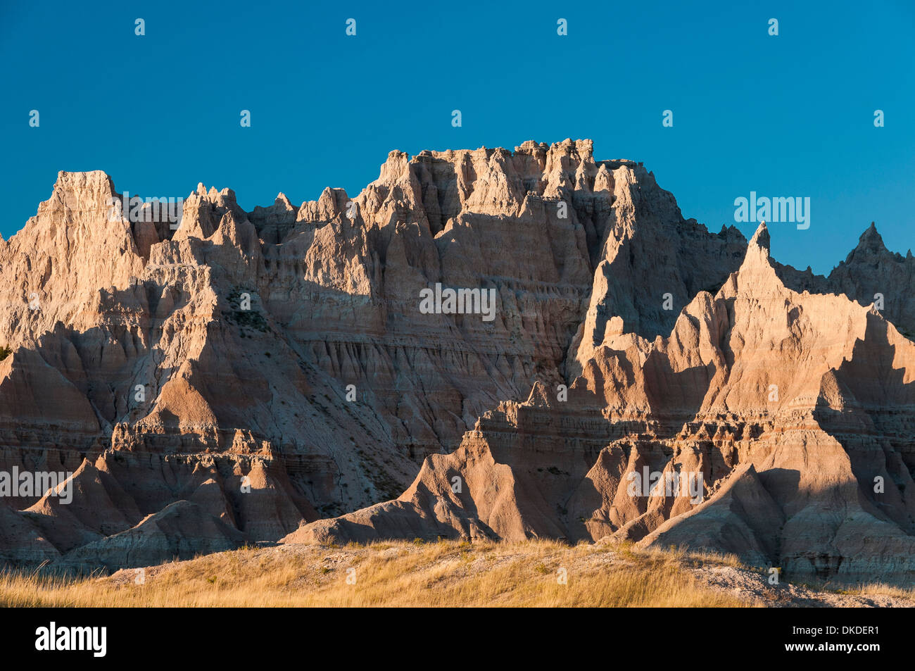 Felsformationen im Bereich Cedar Pass von Badlands Nationalpark, South Dakota. Stockfoto