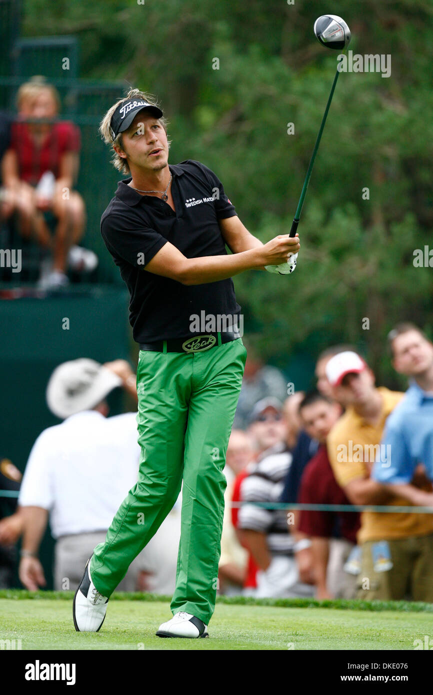 3. Juni 2007 - Dublin, OH, USA - FREDRIK JACOBSON (SWE) bei der Endrunde des Turniers Memorial im Muirfield Village Golf Club in Dublin, Ohio statt. (Kredit-Bild: © Andy Altenburger/Symbol SMI/ZUMA Press) Einschränkungen: Japan, Frankreich und Italien Rechte heraus! Stockfoto