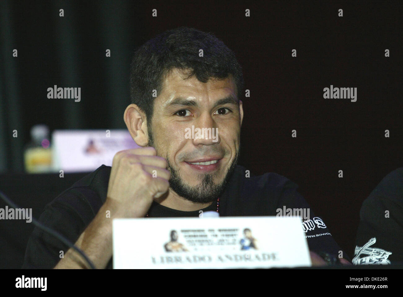 19. Juli 2007 - Las Vegas, NV, USA - At The House of Blues Night Club in The Mandalay Bay Resort und Casino in Las Vegas für die Abschlusspressekonferenz für Bernard Hopkins und Winky Wright. Bild: LIBRADO ANDRADE, die Ted Muller auf der Undercard kämpfen soll. (Kredit-Bild: © Mary Ann Owen/ZUMA Press) Stockfoto