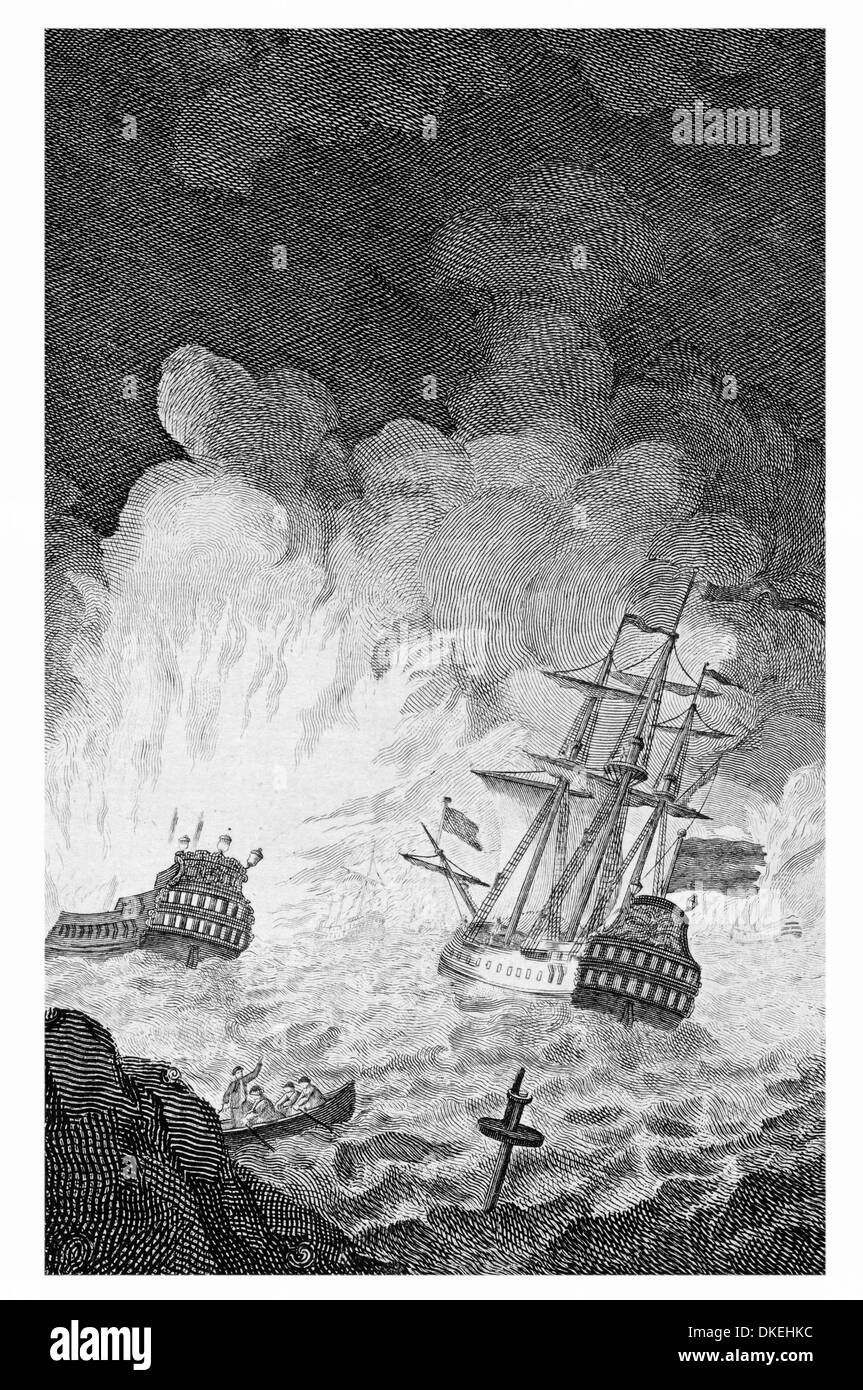 Niederlage der spanischen Armada im Jahre 1588 Stockfoto