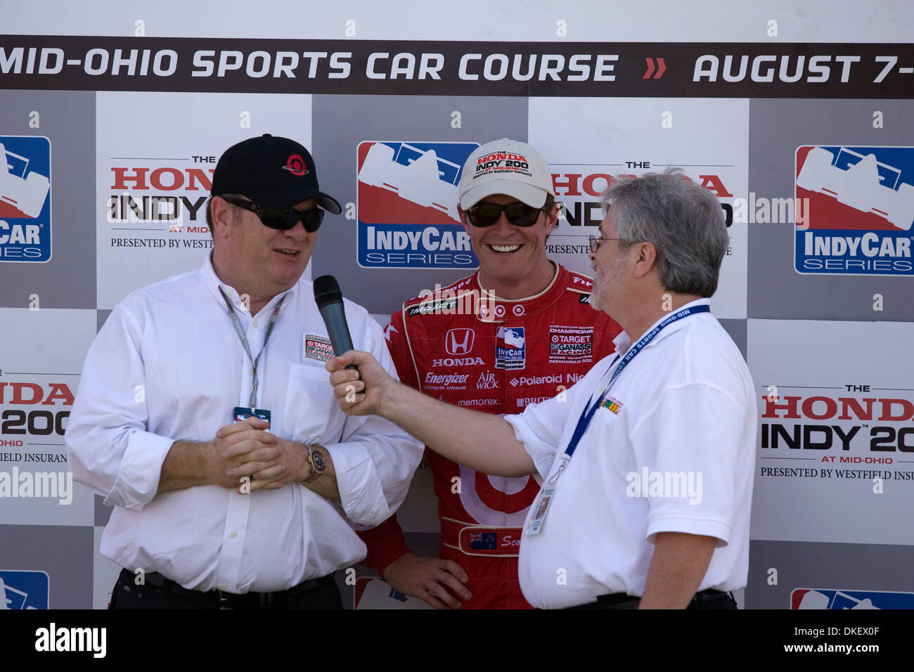 9. August 2009: Besitzer Chip Ganassi zu gewinnen und gewinnen Fahrer Scott Dixon nach den Honda Indy 200 auf der Mid-Ohio Sports Car Course in Lexington, OH. (Kredit-Bild: © Southcreek Global/ZUMApress.com) Stockfoto