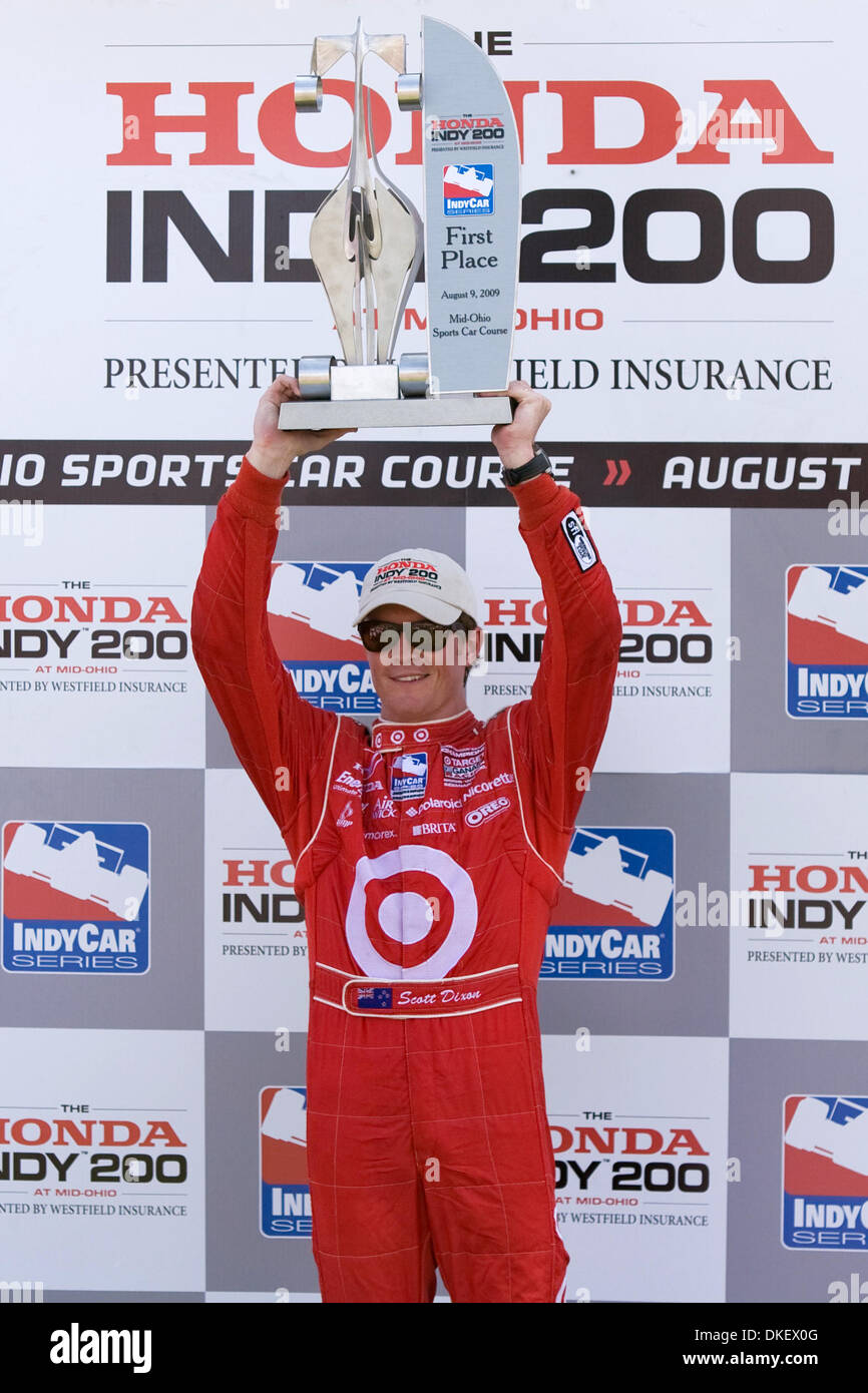 9. August 2009: Fahrer Scott Dixon nach den Honda Indy 200 auf der Mid-Ohio Sports Car Course in Lexington, OH zu gewinnen. (Kredit-Bild: © Southcreek Global/ZUMApress.com) Stockfoto