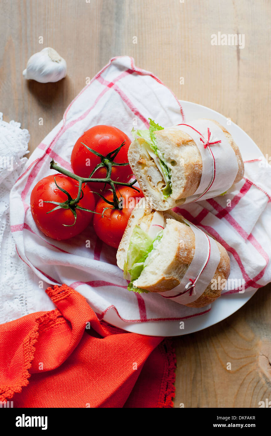Ciabatta und Tomaten Stockfoto