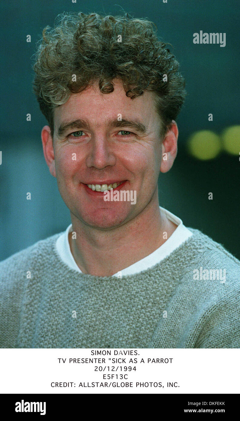 SIMON DAVIES. TV-MODERATORIN '' KRANK WIE EIN PARROT.20/12/1994.E5F13C. BILDNACHWEIS: ALLSTAR / Stockfoto