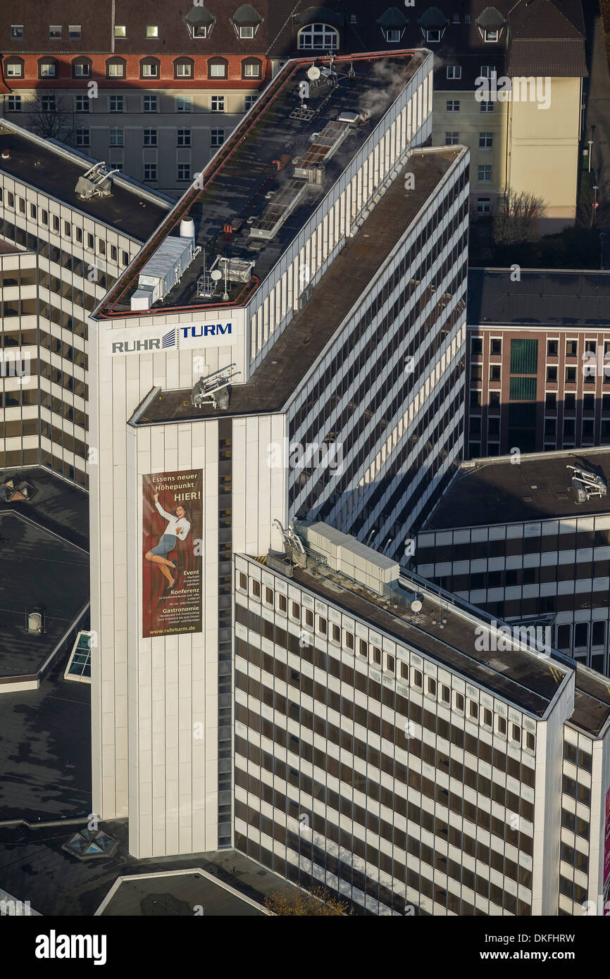 Ruhrgas-Turm, Luftaufnahme, Essen, Ruhr und Umgebung, Nordrhein-Westfalen, Deutschland Stockfoto