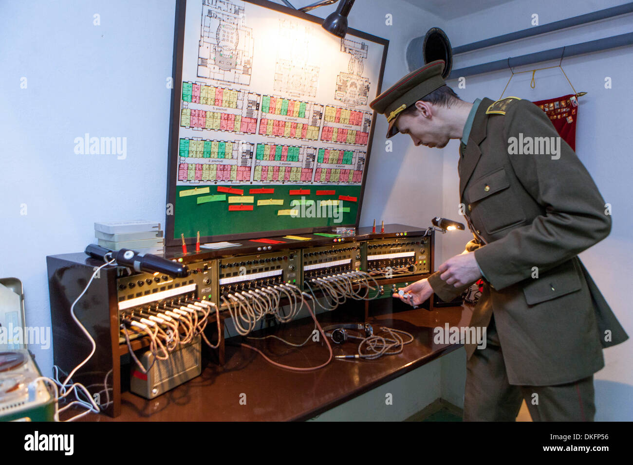 Spy Museum im Jalta Hotel. Die U-Bahn des Hotels Prag Tschechische Republik Central Spionage Room Stockfoto