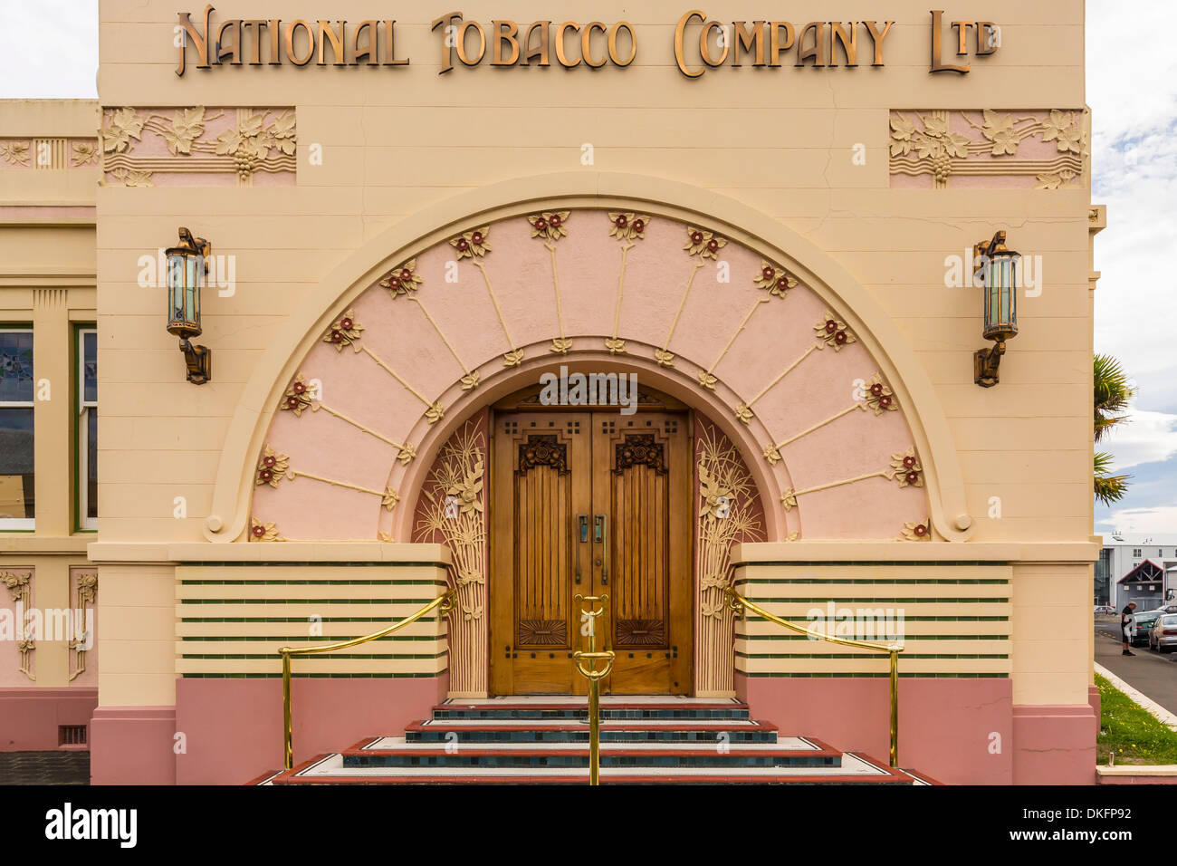 Die 1930 Art-Deco-Stil National Tobacco Company Gebäude in Napier, North Island, Neuseeland, Pazifik Stockfoto