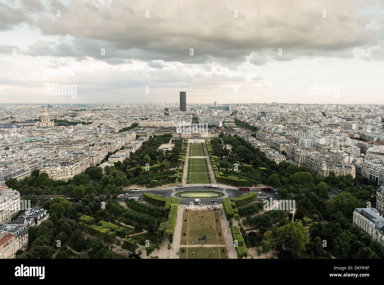 Blick vom Eiffelturm, Paris, Frankreich Stockfoto