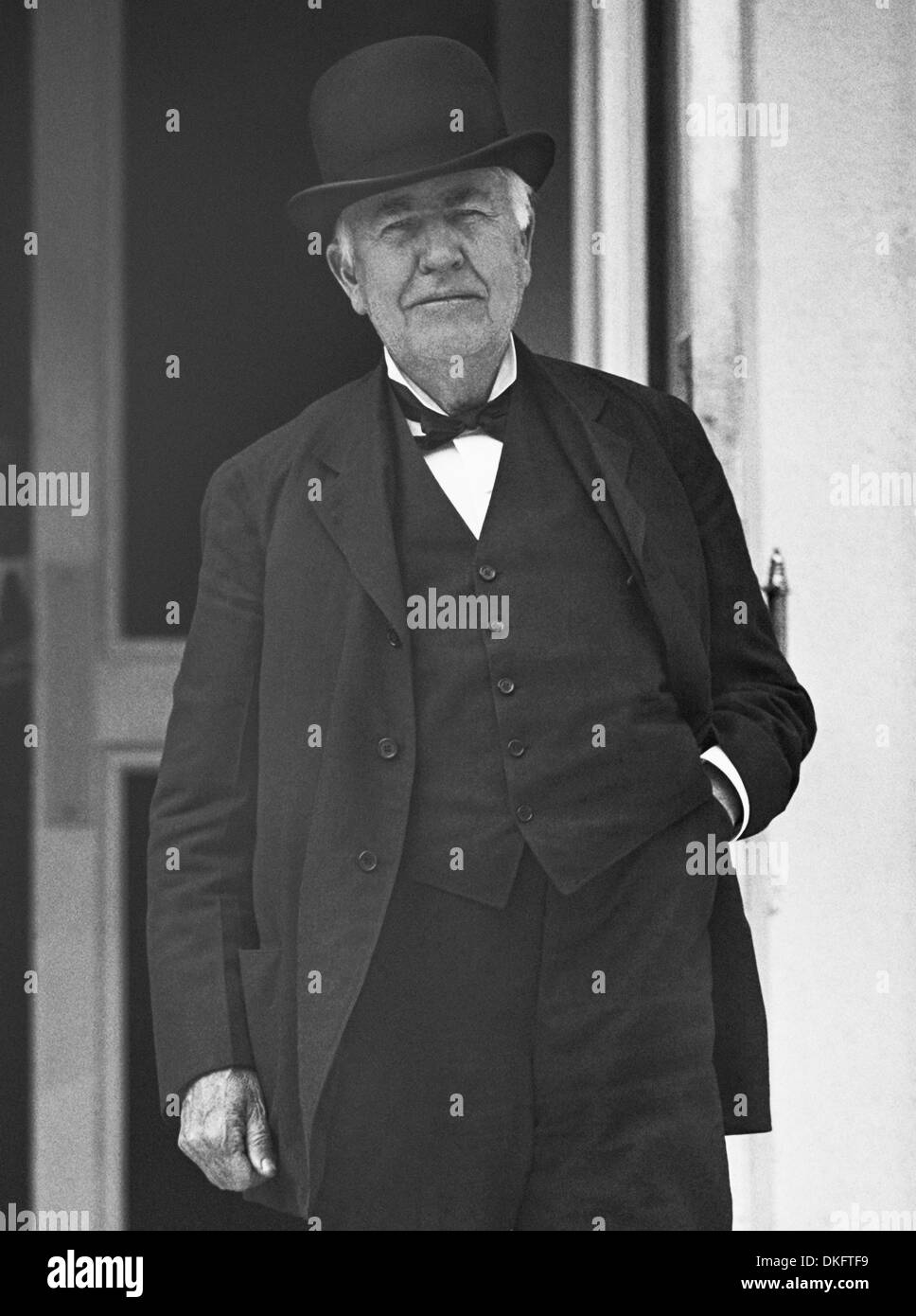 Vintage-Foto des amerikanischen Erfinders und Geschäftsmannes Thomas Alva Edison (1847 – 1931). 1922 von der National Photo Company aufgenommen. Stockfoto