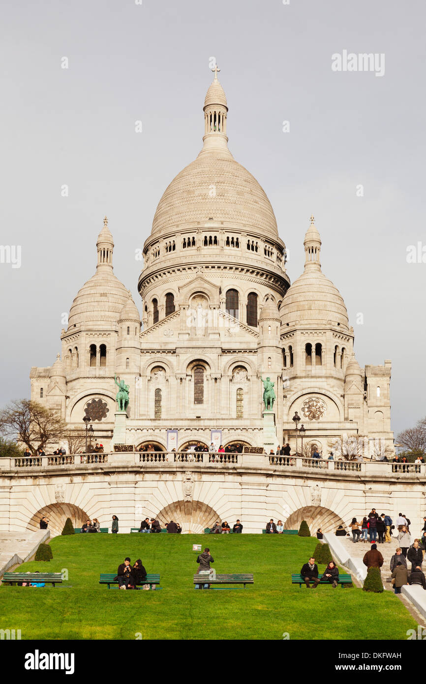 Basilika Sacre Coeur, Montmartre, Paris, Île-de-France, Frankreich, Europa Stockfoto