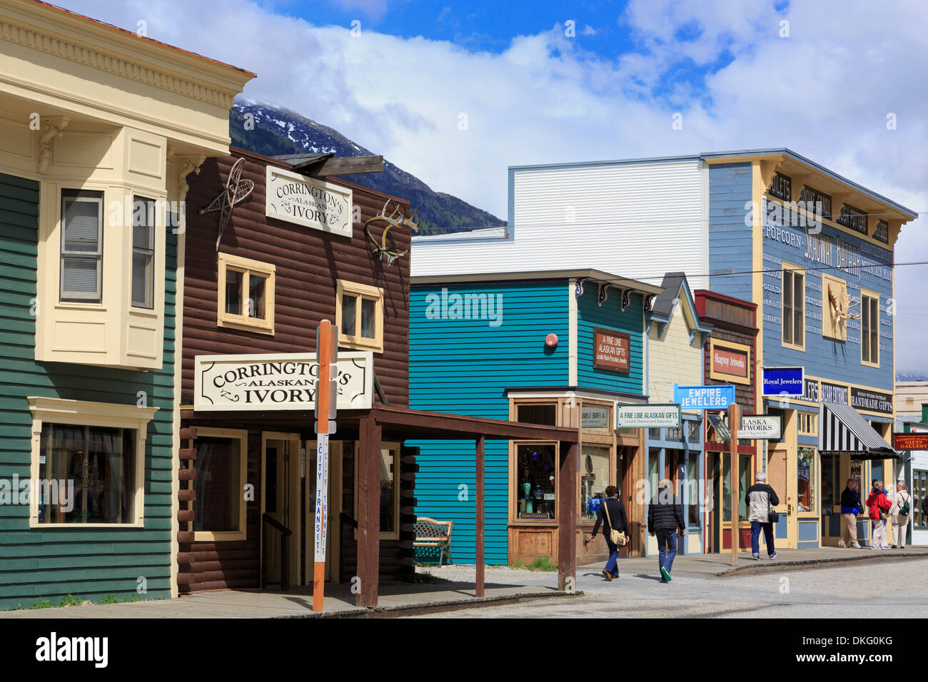 Broadway Street, Skagway, Alaska, Vereinigte Staaten von Amerika, Nordamerika Stockfoto