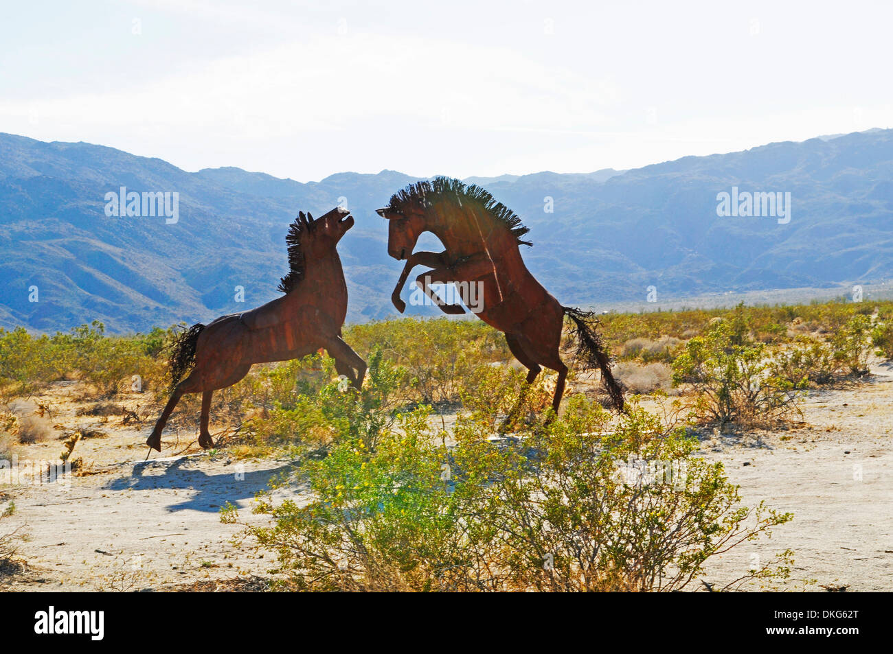 Pferd, Skulpturen, Galeta Wiesen Estate, Anza-Borrego Desert State Park, Colorado Desert, Kalifornien, usa Stockfoto
