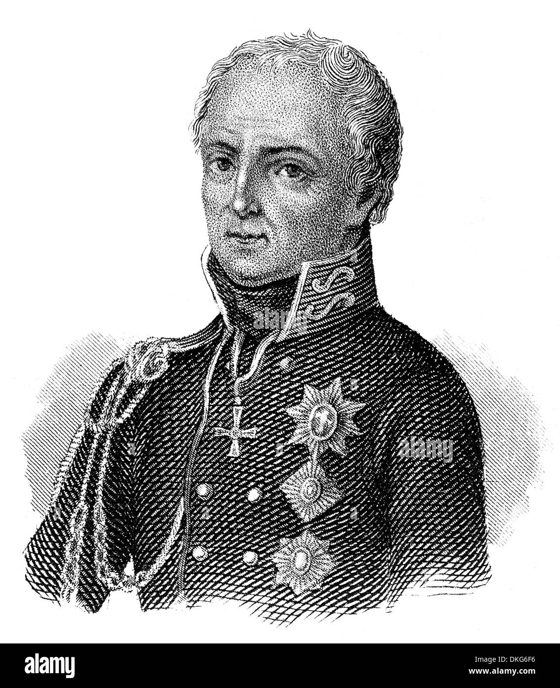Porträt von Levin August Gottlieb Theophil oder Leonty Leontyevich, Graf von Bennigsen, 1745-1826, deutscher General der servi Stockfoto