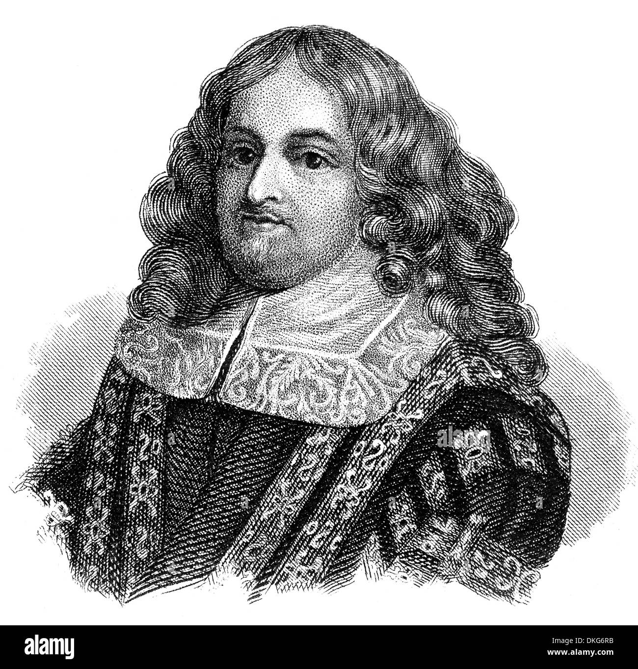 Porträt von Edward Hyde, 1. Earl of Clarendon, 1609-1674, ein englischer Staatsmann, Historiker, Stockfoto