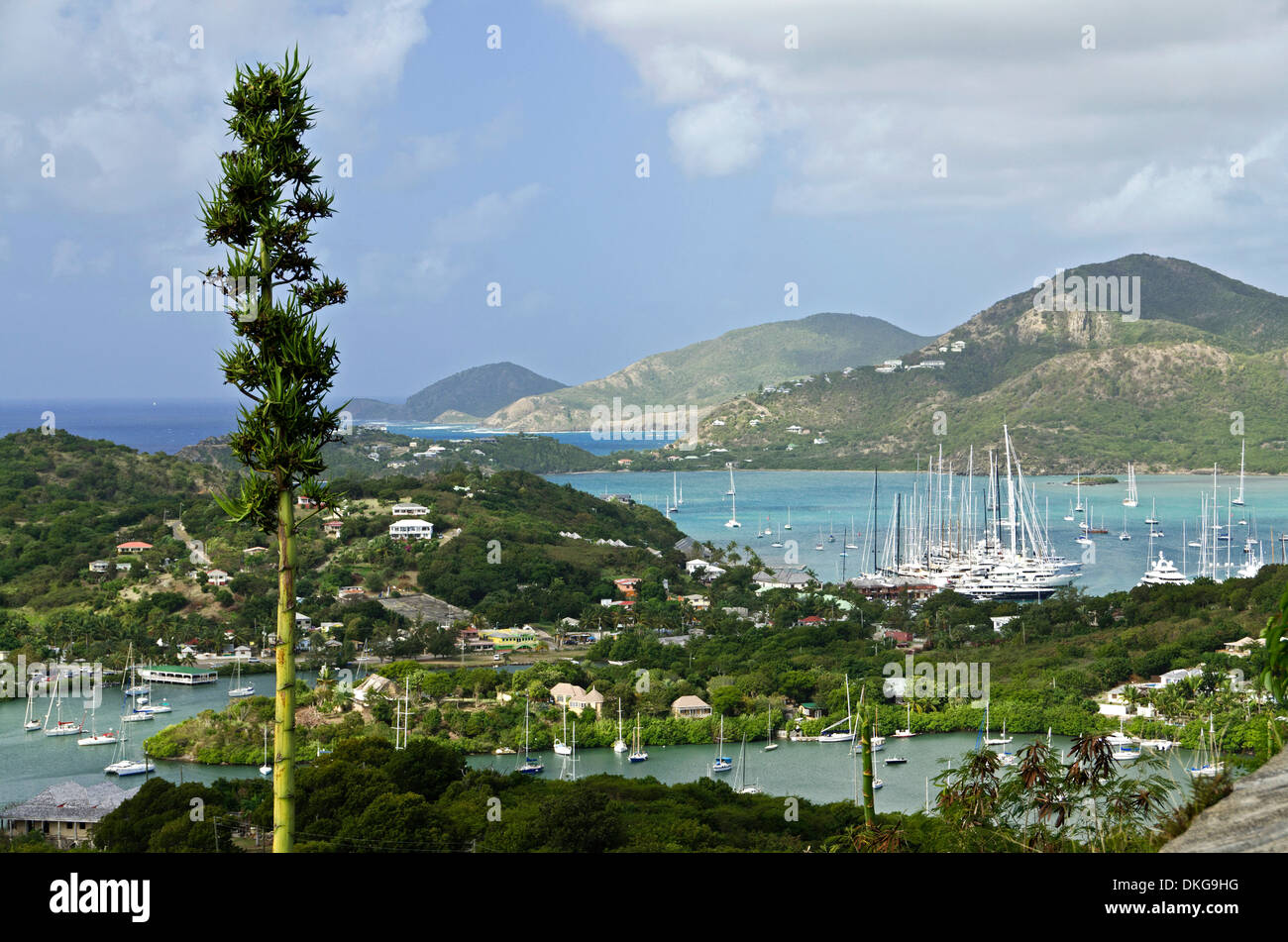 English Harbour und Falmouth Bay, Antigua, kleine Antillen, Karibik, Amerika Stockfoto