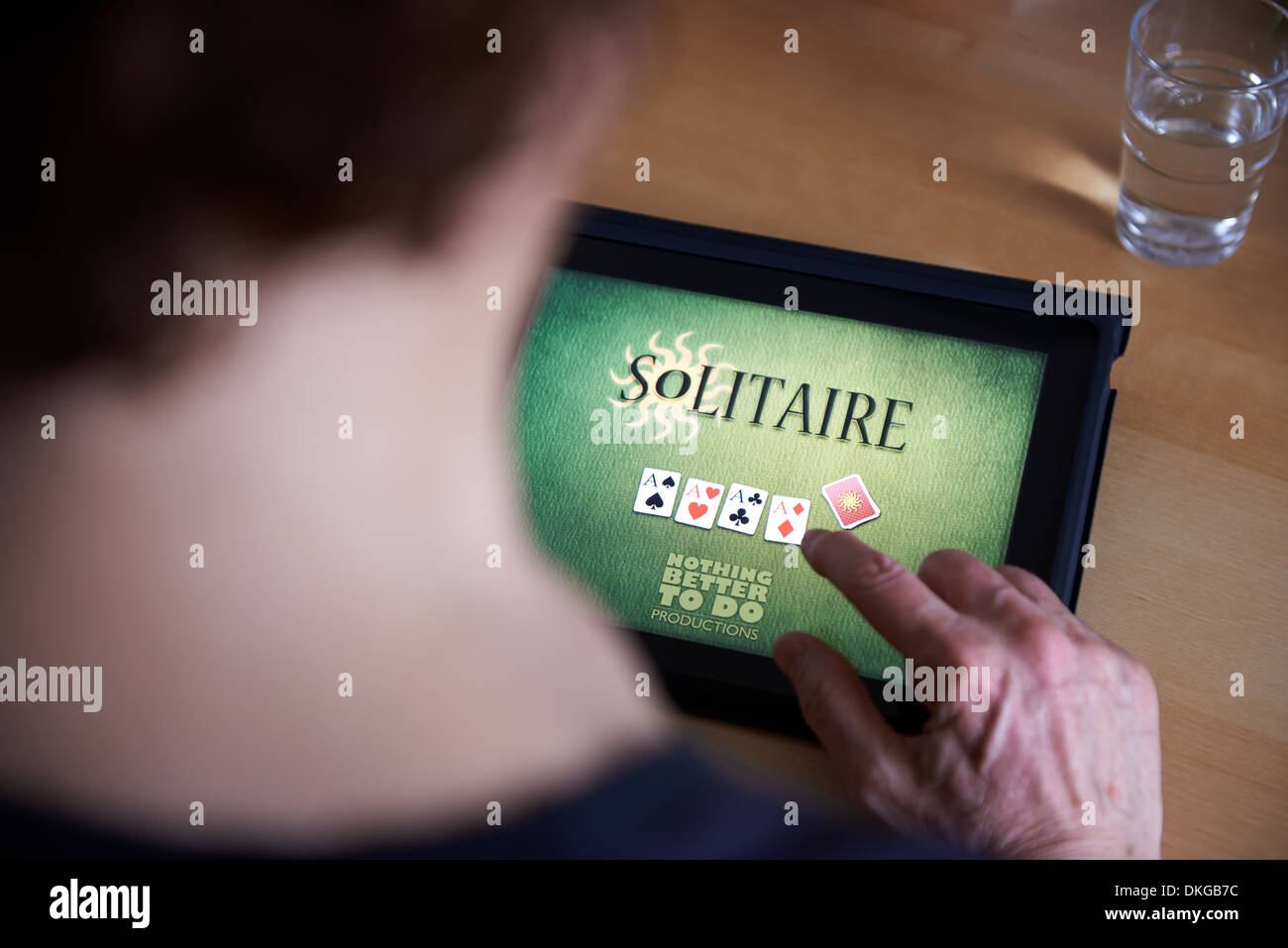 Solitaire Online-Spiel Stockfoto
