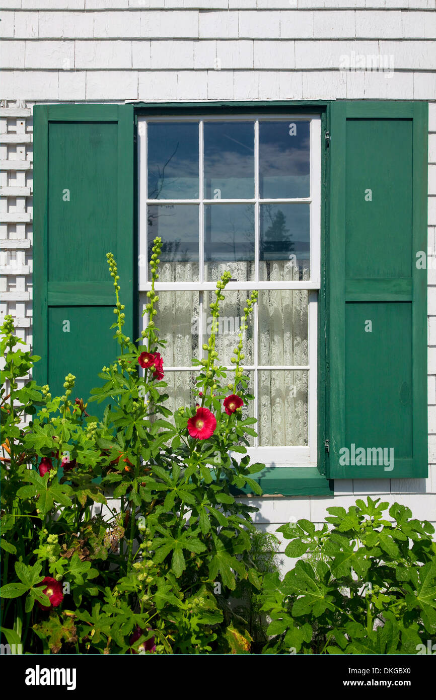 Fensterdetail Green Gables House auf Prince Edward Island in dem Buch "Anne of Green Gables" von L M Montgomery berühmt gemacht. Stockfoto