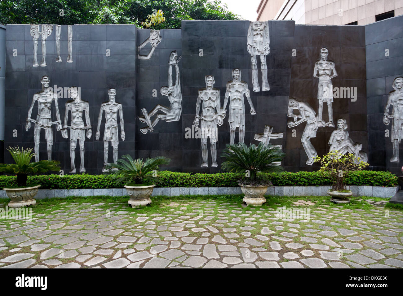 Gedenkstätte im ehemaligen Gefängnis Hoa Lo in Hanoi, Vietnam Stockfoto