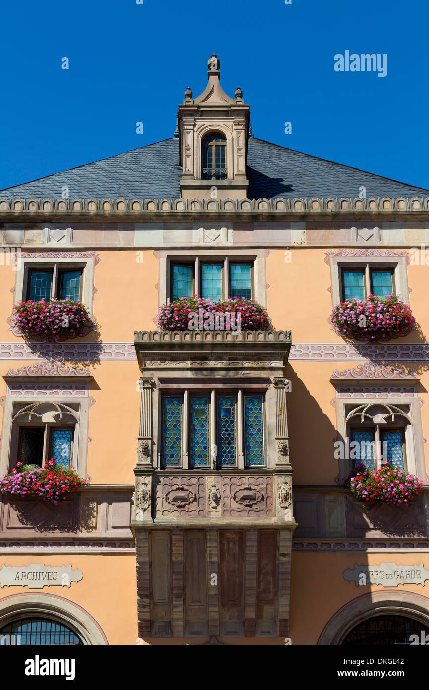 Das Rathaus in Obernai im Elsass, Frankreich Stockfoto