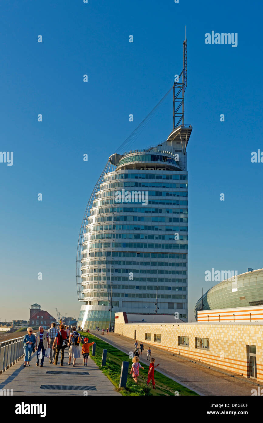 Atlantic Hotel Sail City, Klimahaus und Konferenzzentrum, Bremerhaven, Deutschland, Europa Stockfoto