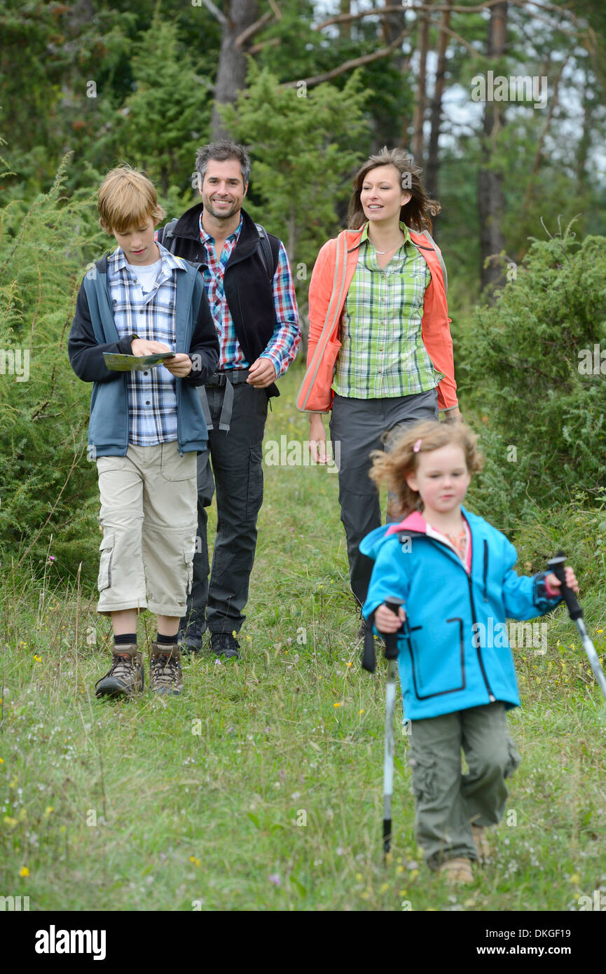 Familie eine Wanderung Stockfoto