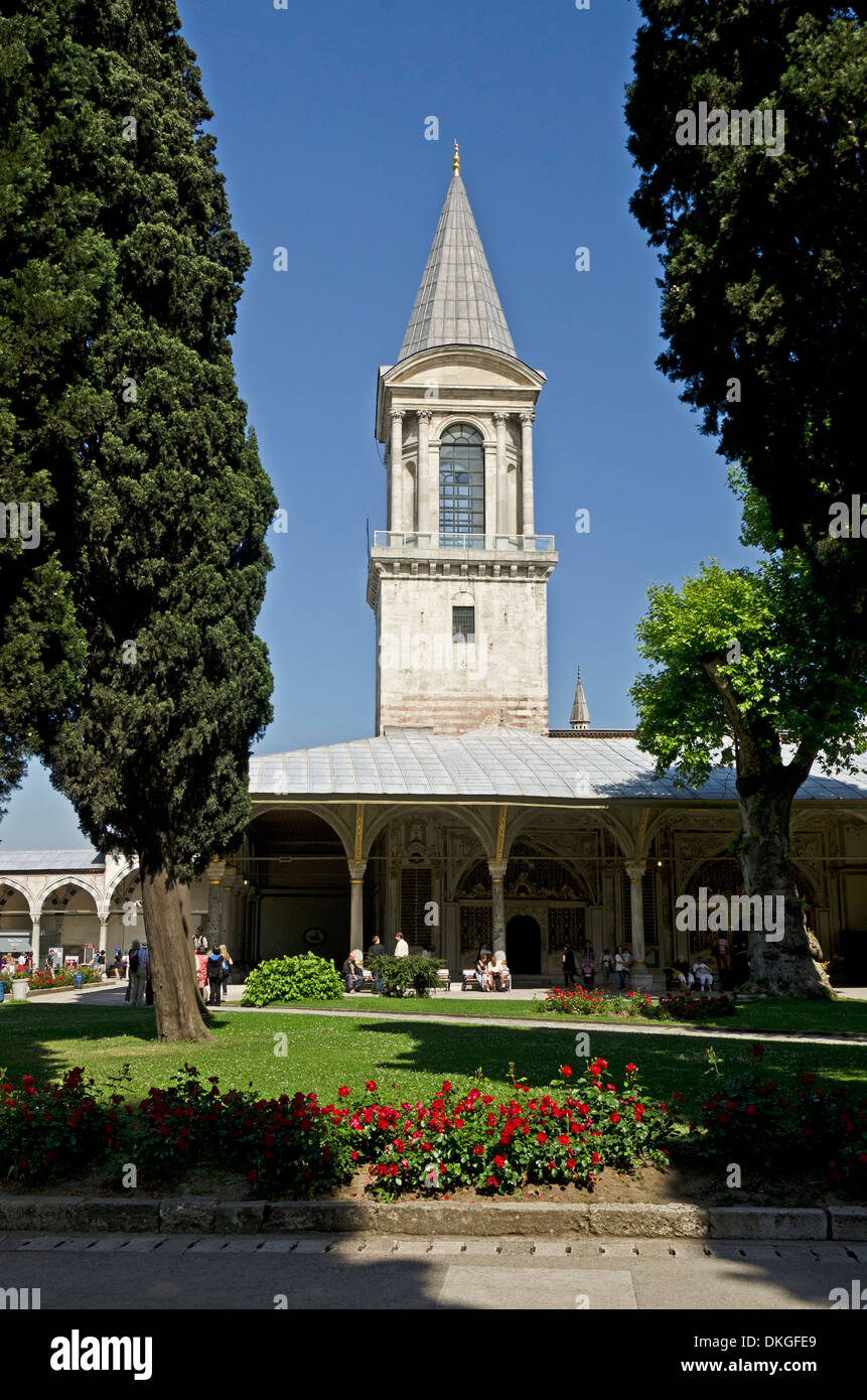 Turm der Gerechtigkeit, Topkapi Palast, Istanbul, Türkei Stockfoto