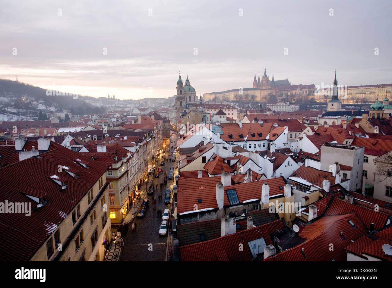 Stadtbild von Prag mit Hradschin, Tschechische Republik Stockfoto