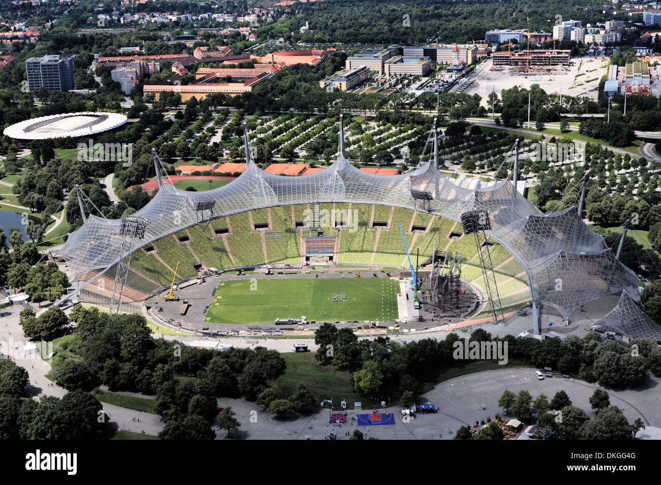 Olympiastadion, München, Bayern, Deutschland, Europa Stockfoto