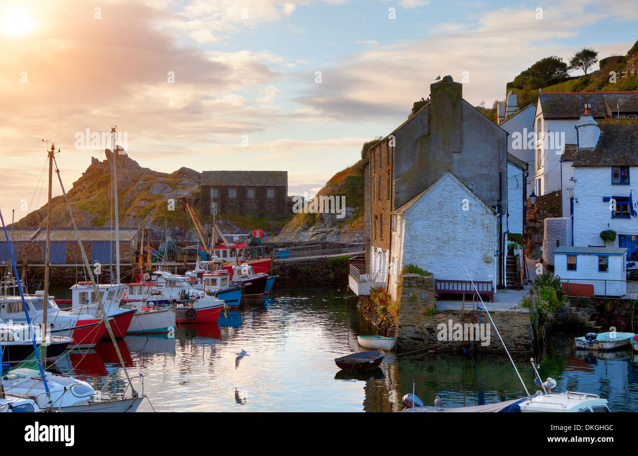 Die historischen Fischerdorfes Dorf von Polperro, Cornwall, England. Stockfoto