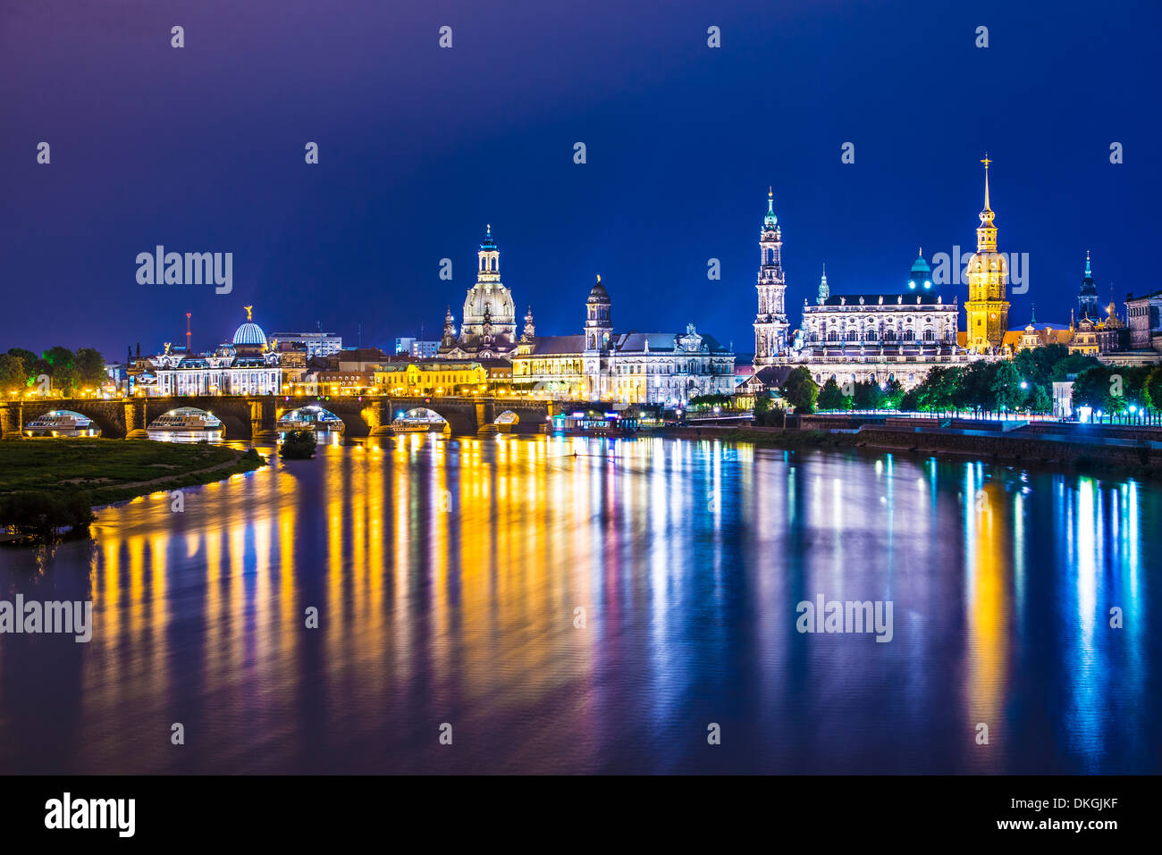 Dresden, Deutschland oberhalb der Elbe. Stockfoto