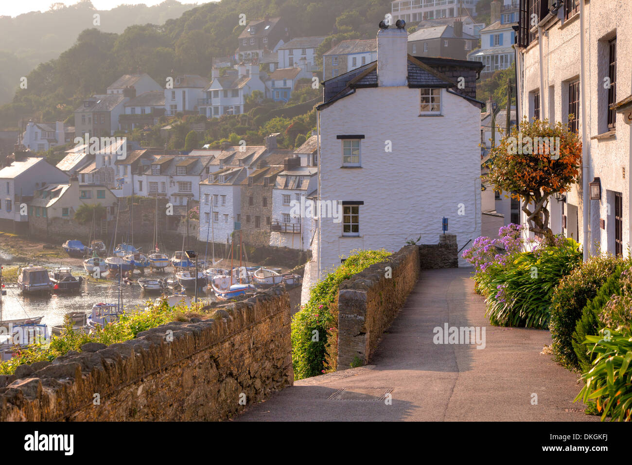 Schöne Ferienhäuser in Polperro, Cornwall, England. Stockfoto