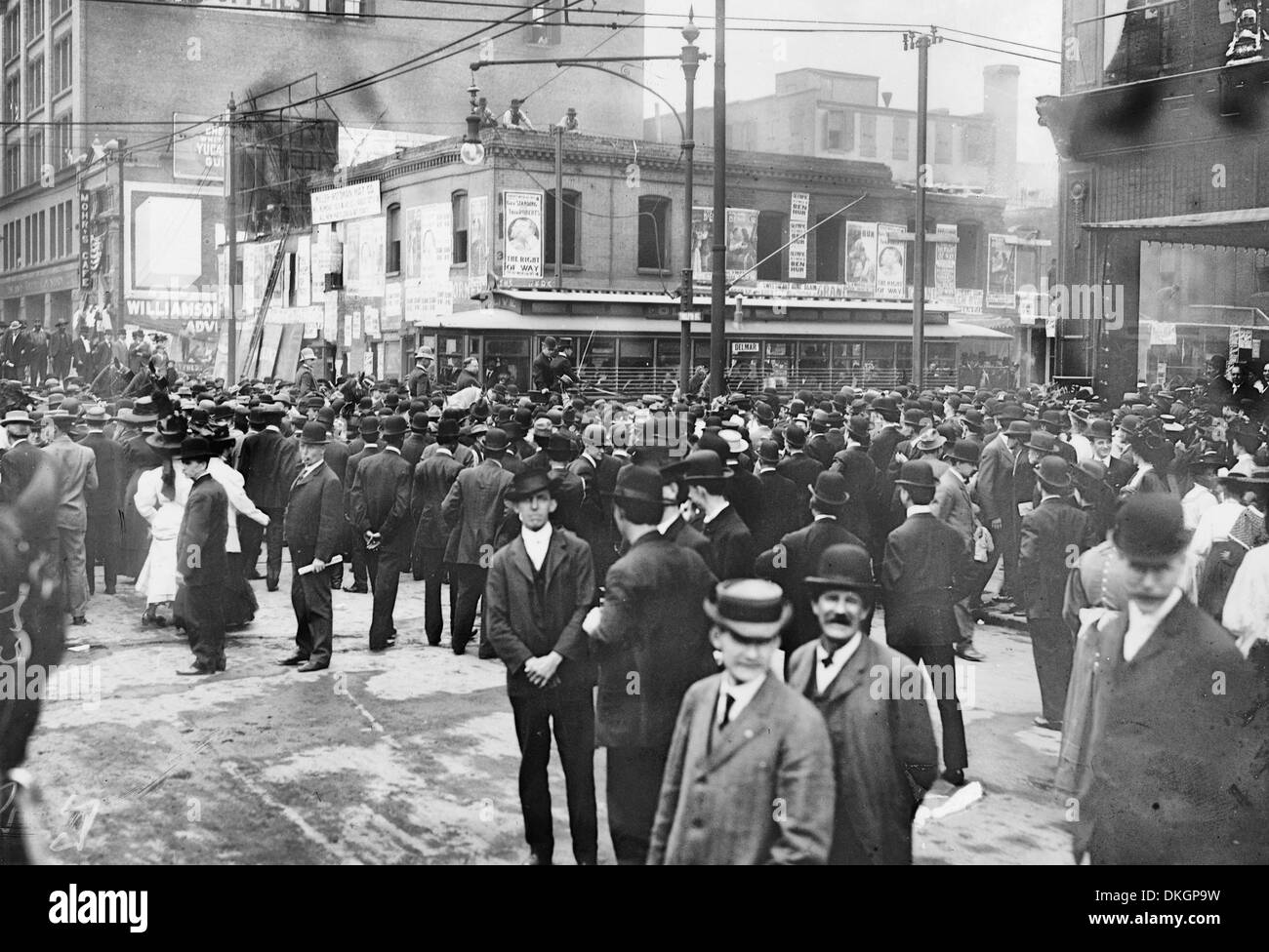 Präsident William Howard Taft und Menge am 12. und Delmar, St. Louis, Missouri, 1908 Stockfoto