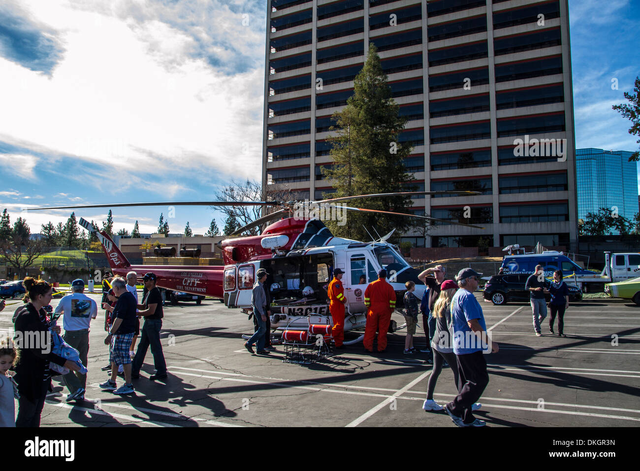 Los Angeles City Feuerwehr Hubschrauber bei der 2013 Motor4toys Veranstaltung in Woodland Hills, Kalifornien Stockfoto