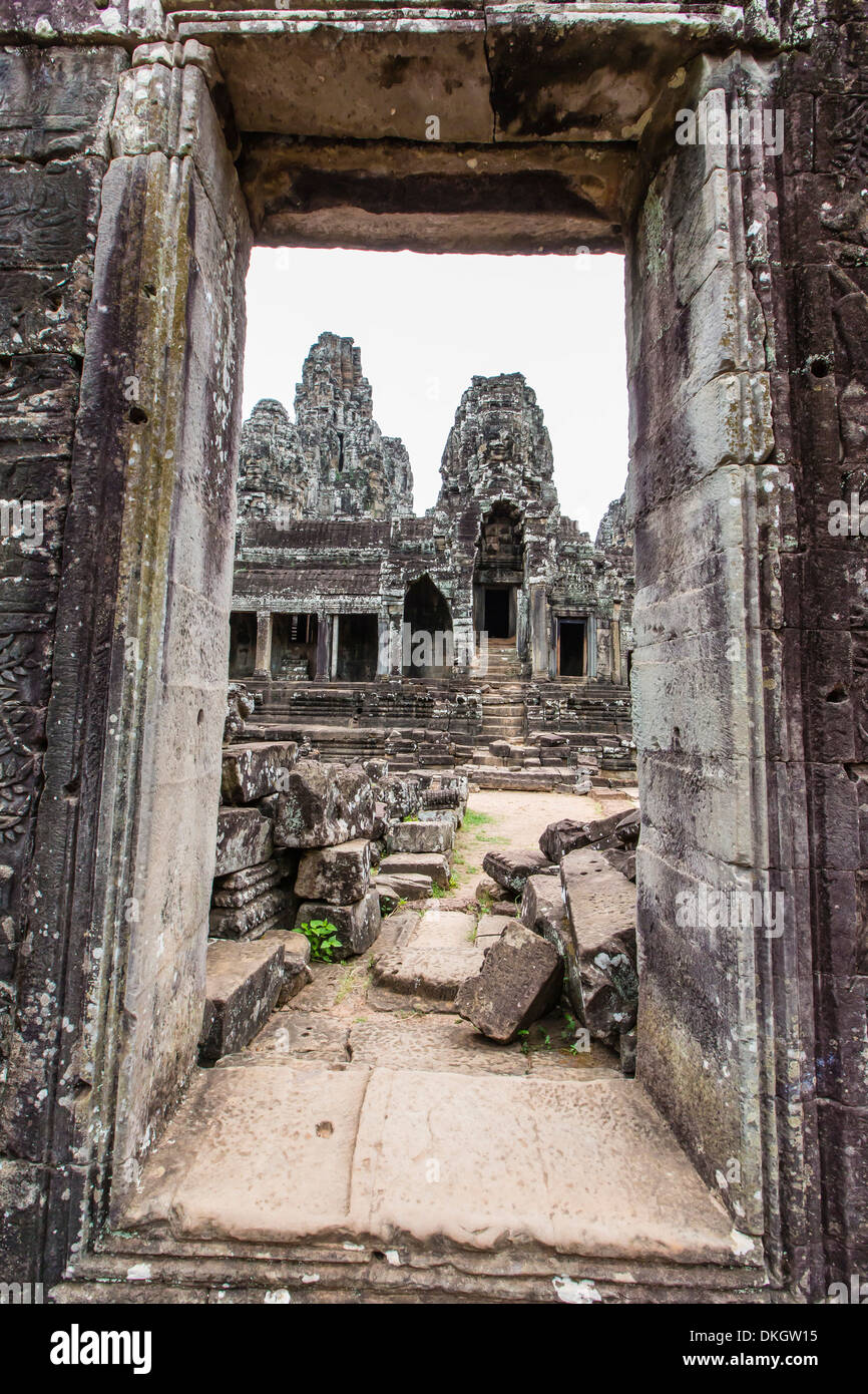 Gesicht Türme im Bayon-Tempel in Angkor Thom, Angkor, UNESCO-Weltkulturerbe, Provinz Siem Reap, Kambodscha, Südost-Asien Stockfoto
