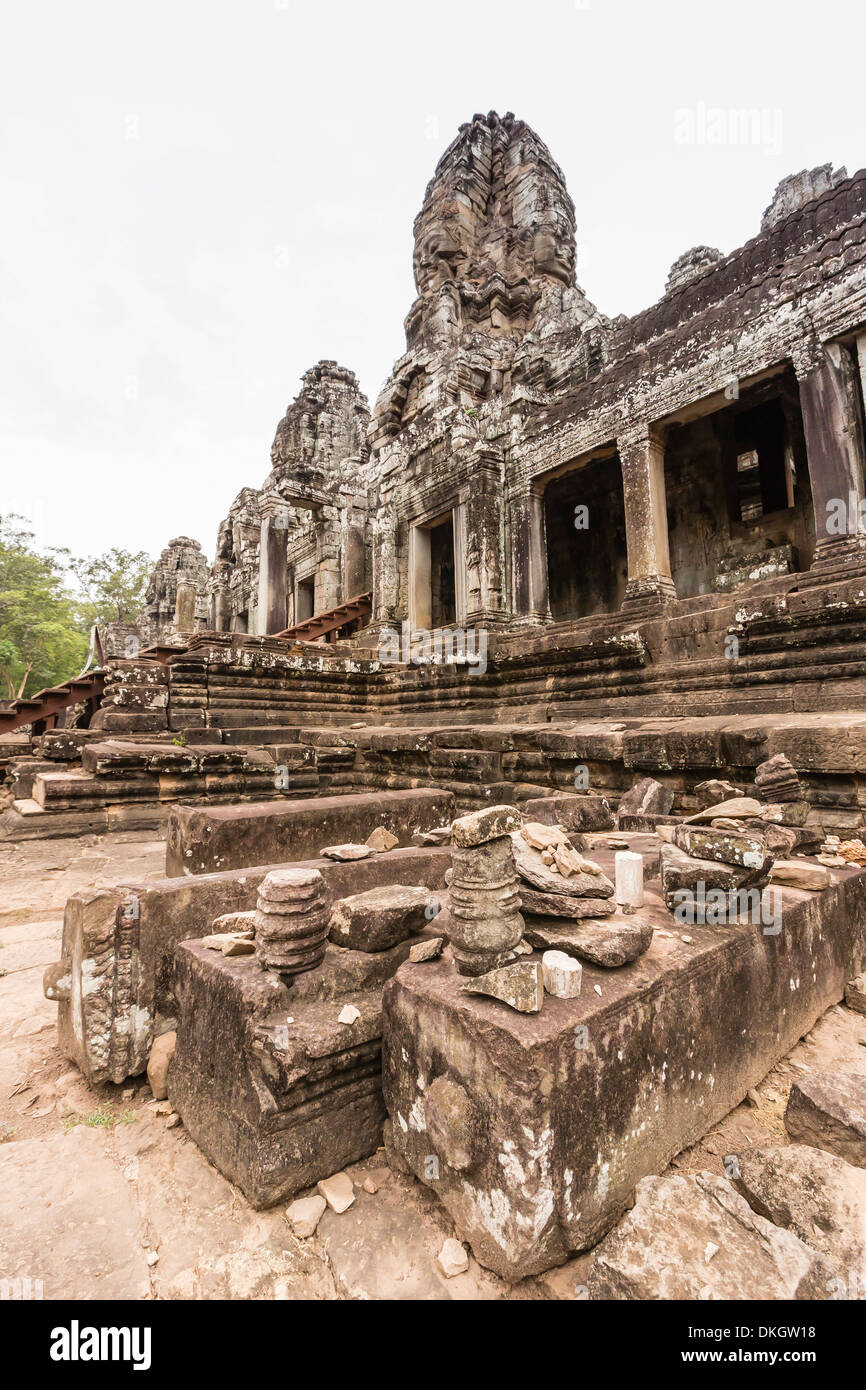 Gesicht Türme im Bayon-Tempel in Angkor Thom, Angkor, UNESCO-Weltkulturerbe, Provinz Siem Reap, Kambodscha, Südost-Asien Stockfoto