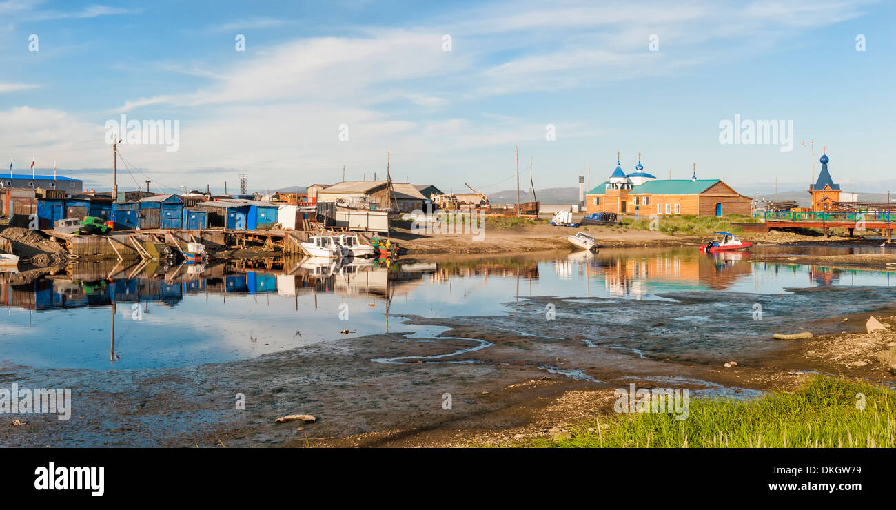 Sibirische Stadt Anadyr Hafen, Provinz Tschukotka, russischen Fernen Osten, Eurasien Stockfoto