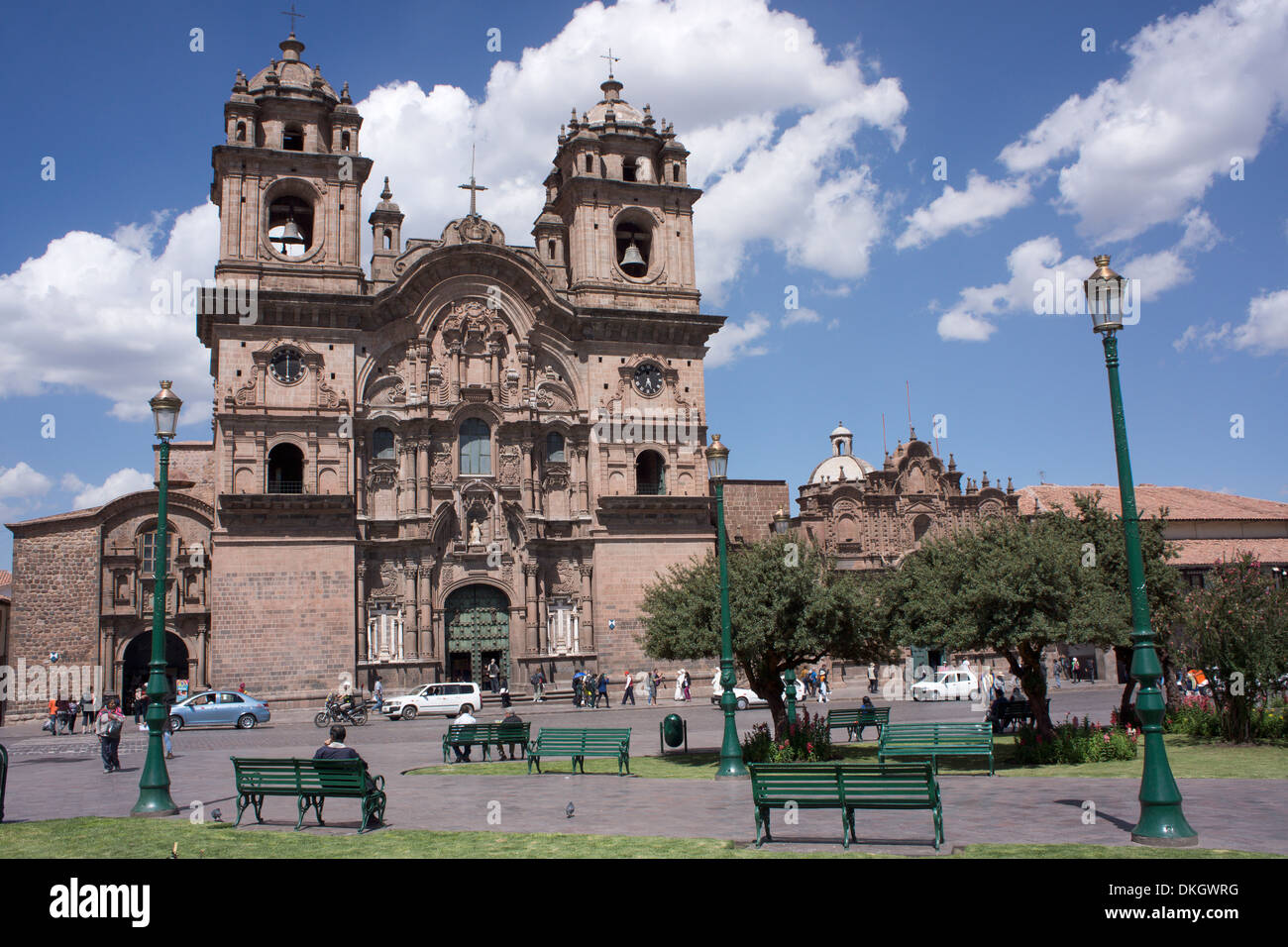 Gesellschaft von Jesus Church, Plaza de Armas, Cuzco, Peru, Südamerika Stockfoto