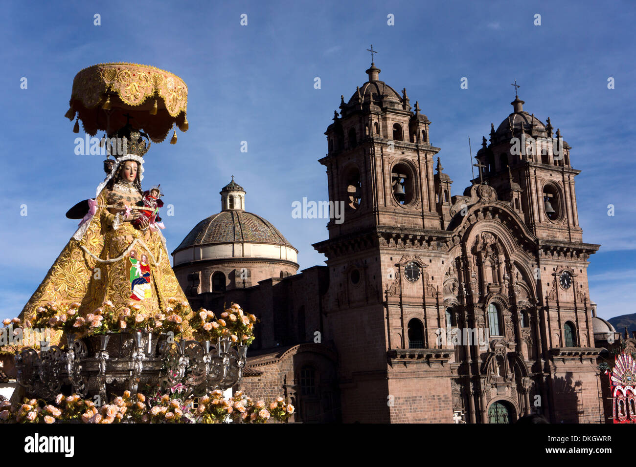 Das Fest Fronleichnam, das wichtigste religiöse fest in Peru, gehalten in Cuzco, Peru, Südamerika Stockfoto