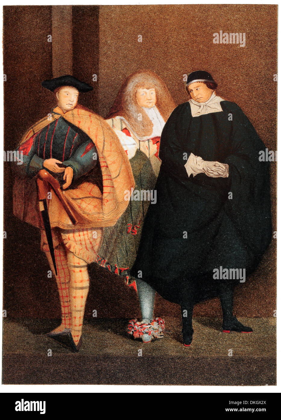 John Lacy Schauspieler temp Charles II in drei seiner wichtigsten Figuren Stockfoto