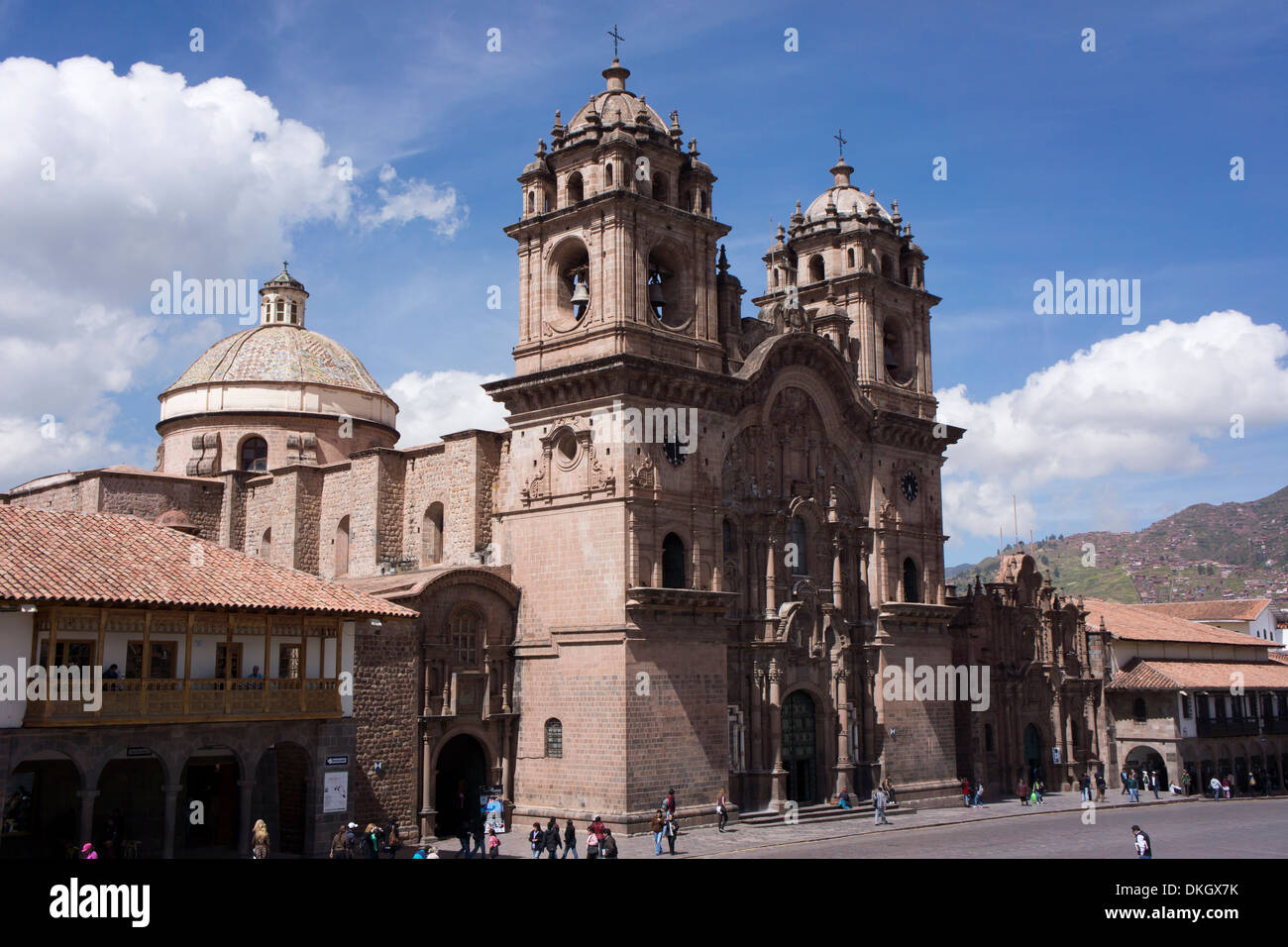 Compania de Jesus Kirche, Plaza de Armas, Cuzco, Peru, Südamerika Stockfoto
