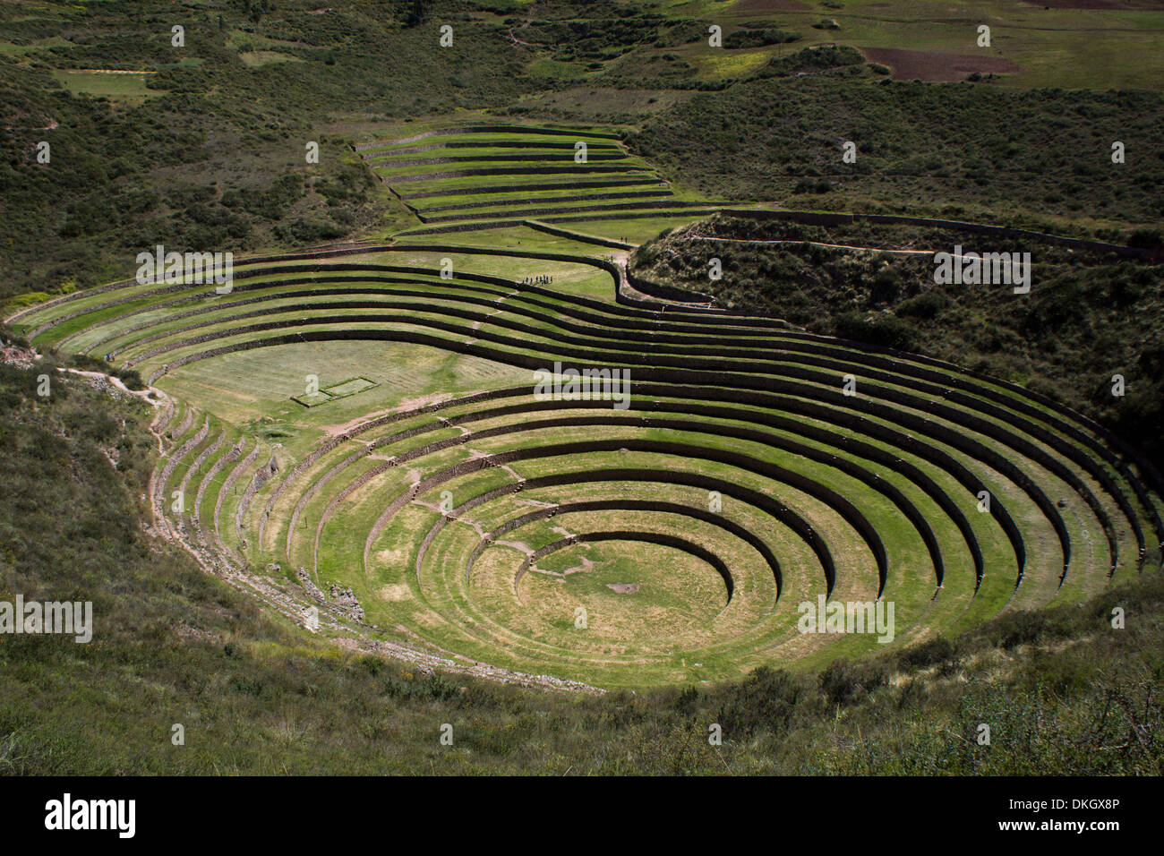 Inca landwirtschaftliche Forschung Station, Moray, Peru, Südamerika Stockfoto