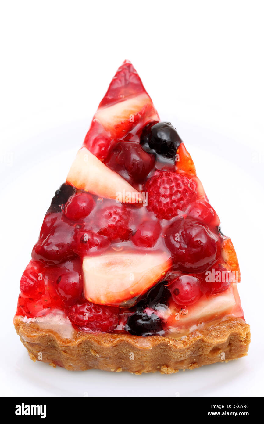 Cake mit Erdbeere, Kirsche, Beeren-topping Stockfoto