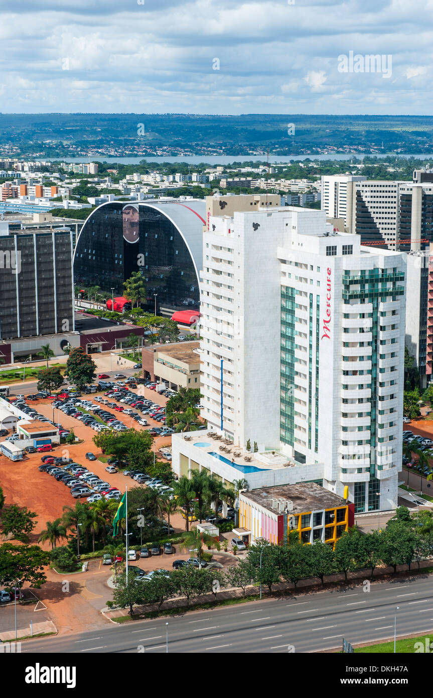 Blick vom Fernsehturm über Brasilia, Brasilien, Südamerika Stockfoto