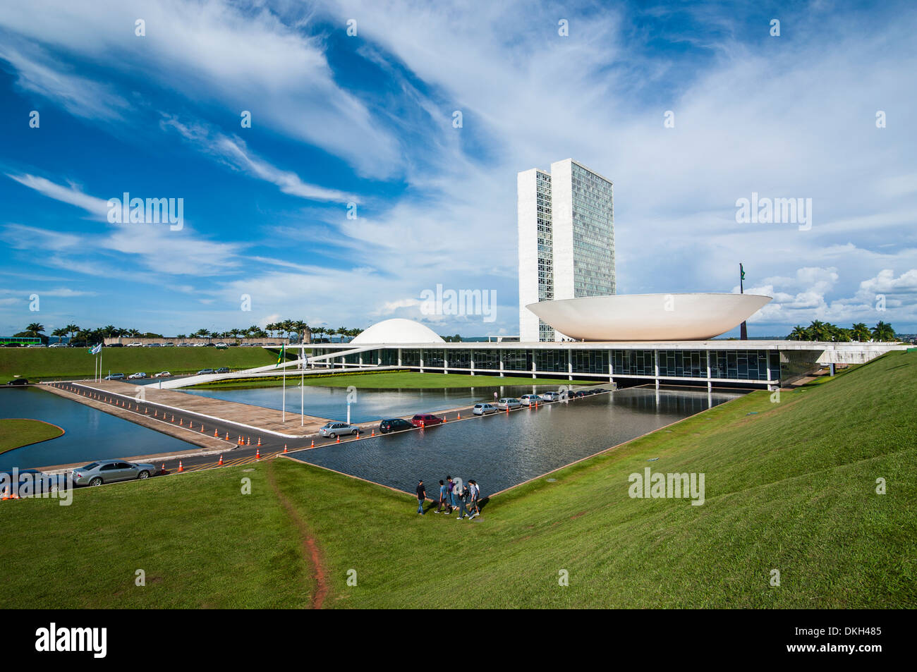Brasilianischen Kongress, Brasilia, UNESCO World Heritage Site, Brasilien, Südamerika Stockfoto