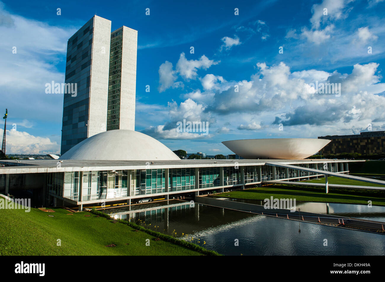 Brasilianischen Kongress, Brasilia, UNESCO World Heritage Site, Brasilien, Südamerika Stockfoto