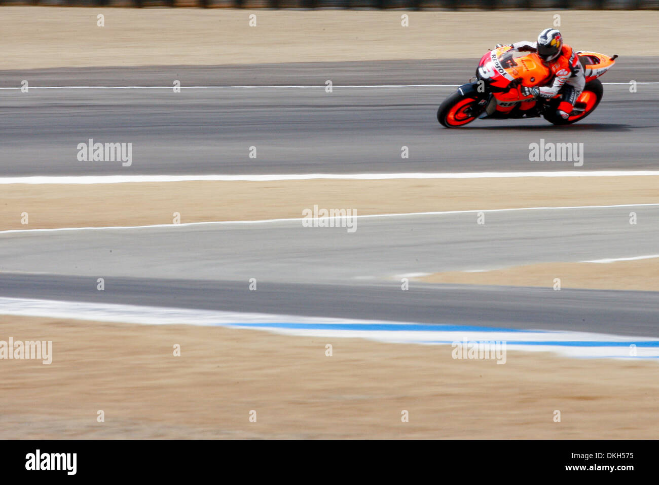 Dani Perdosa, Sabadell, Barcelona, Fahrten, die #3 Motorrad für Honda Respol Honda Team im MotoGP Training auf dem Mazda Raceway Laguna Seca in Monterey, Kalifornien MotoGP 8. Rennen am Sonntag, 5. Juli 2009 vor der nächsten Haltestelle in Deutschland stattfinden soll. (Kredit-Bild: © Konsta Goumenidis/Southcreek Global/ZUMApress.com) Stockfoto