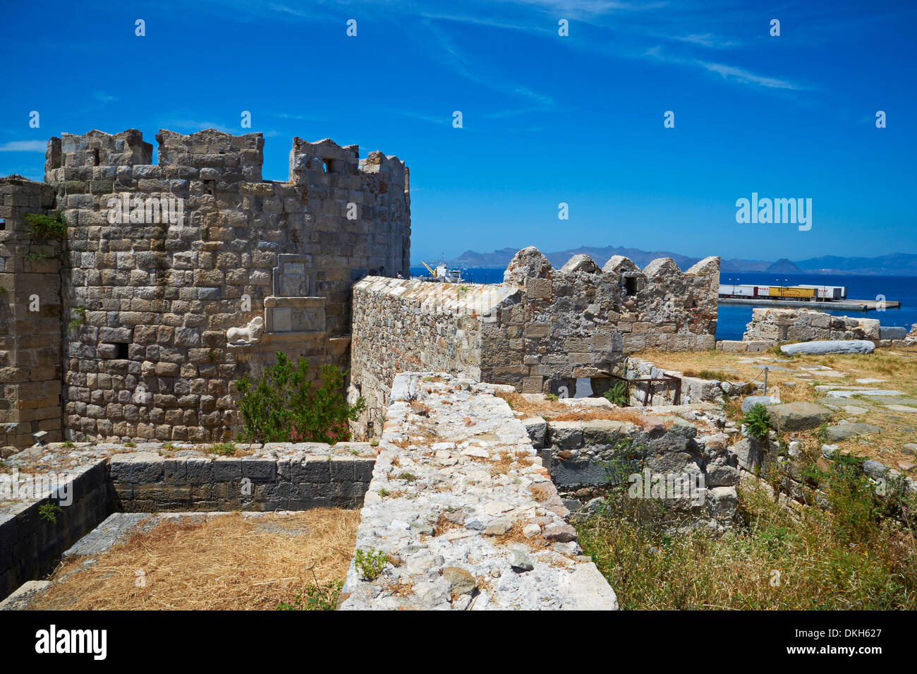 Alte Stadt Burg, Kos, Dodekanes, griechische Inseln, Griechenland, Europa Stockfoto
