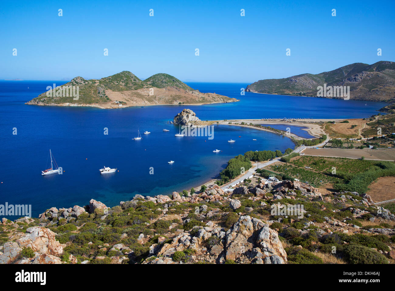 Bucht von Grikos, Pátmos, Dodekanes, griechische Inseln, Griechenland, Europa Stockfoto