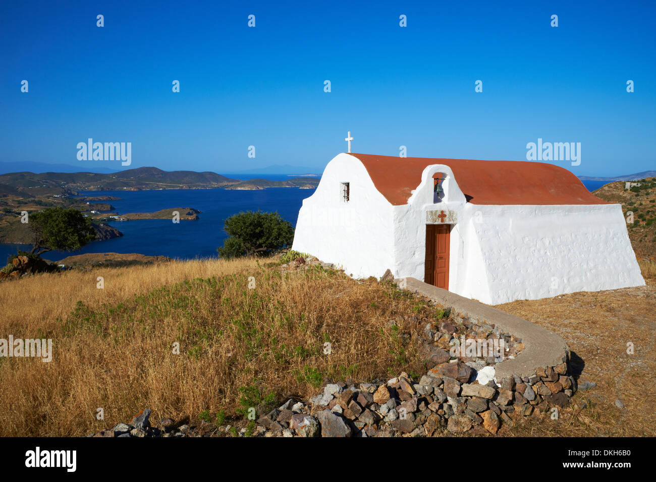 Kleine Kirche, Patmos, Dodekanes, griechische Inseln, Griechenland, Europa Stockfoto